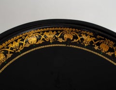 Bandeja Victoriana Ovalada de Tole sobre Soporte Posterior