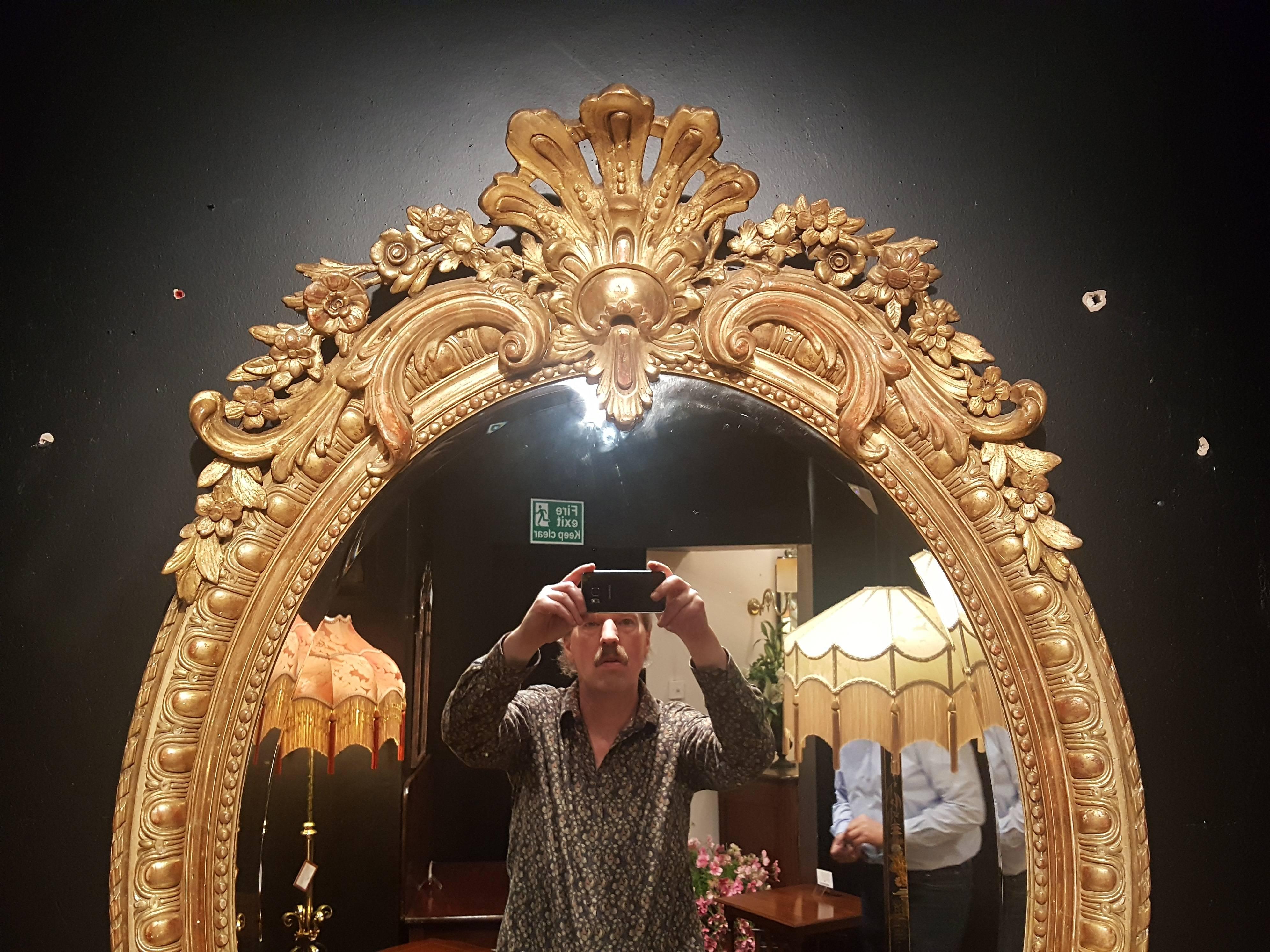 High Victorian Victorian Oval Wall Mirror