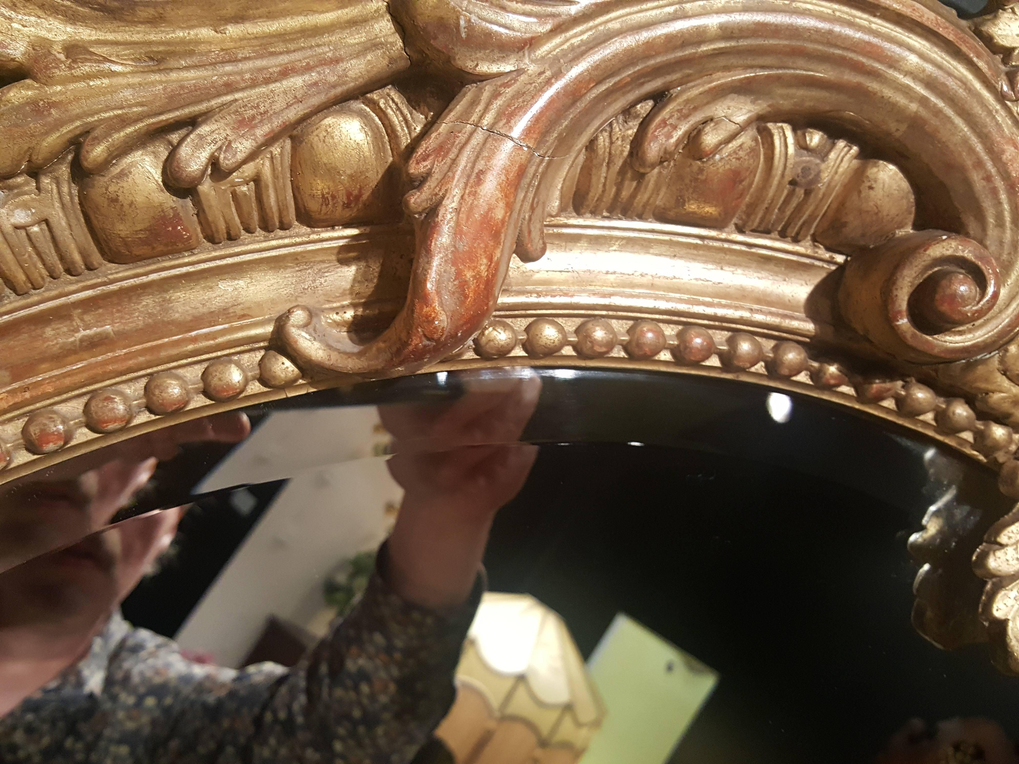 English Victorian Oval Wall Mirror