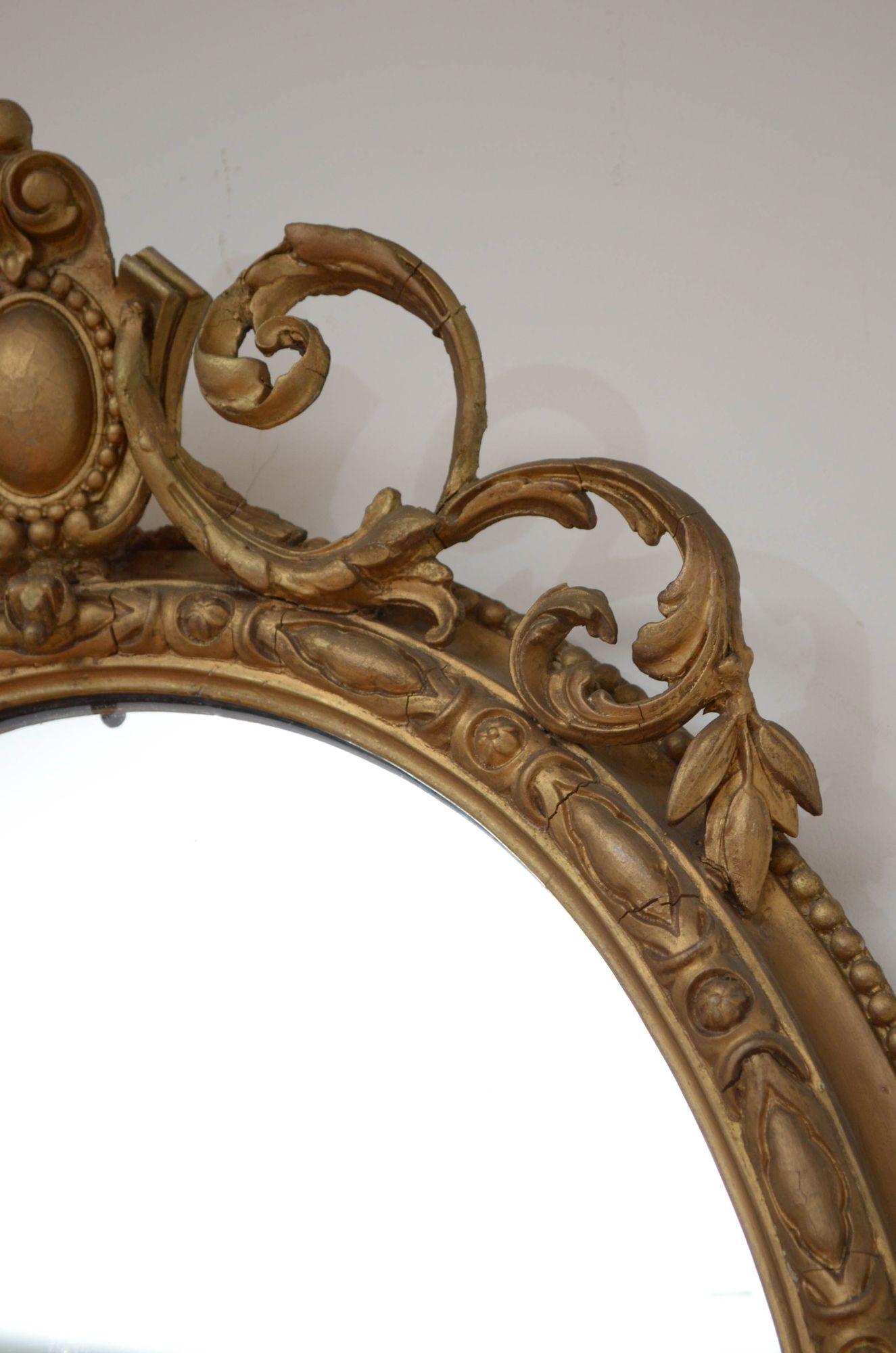 Victorian Oval Wall Mirror For Sale 2