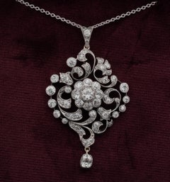 Victorian Over 4.0 Carat Old Mine Diamond Rare Glittering Pendant