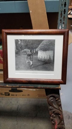 Viktorianische Pazifische Inselschmuck-Lithographie „A Samoan Belle“ in Koa-Rahmen
