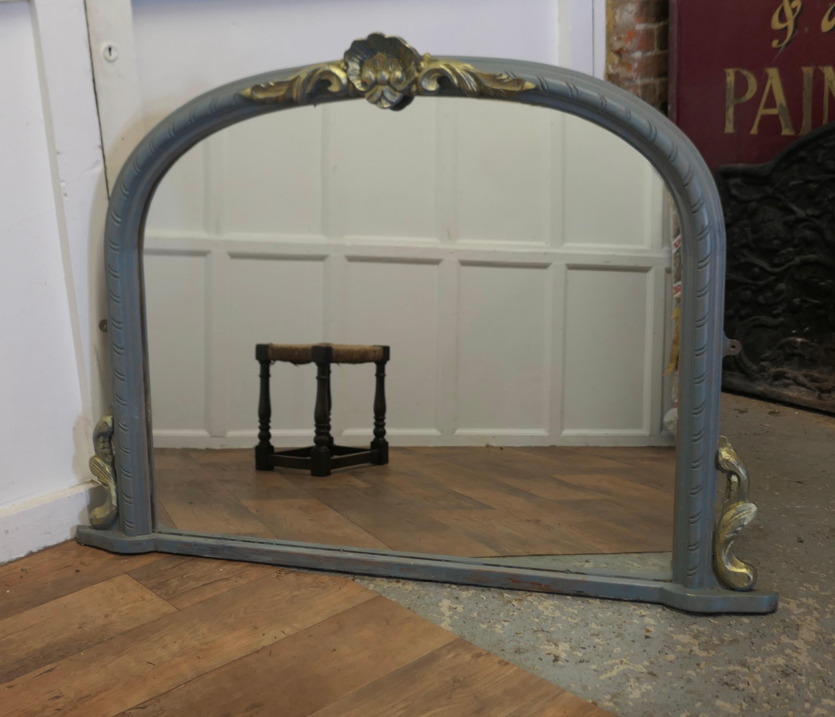 Victorian Painted Arched Overmantel Mirror  A Lovely OverMantle Mirror  In Good Condition For Sale In Chillerton, Isle of Wight