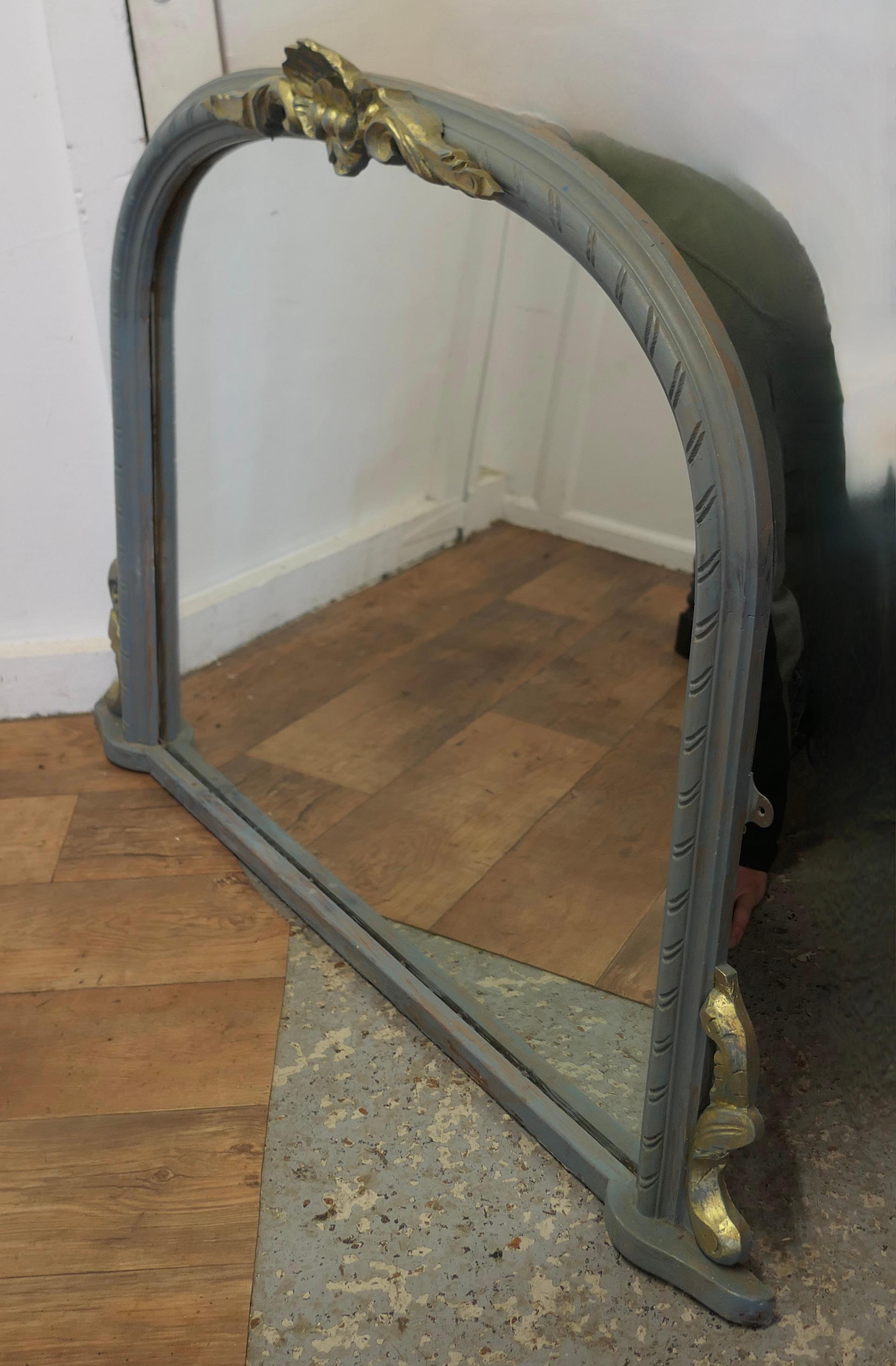 Victorian Painted Arched Overmantel Mirror  A Lovely OverMantle Mirror  For Sale 3