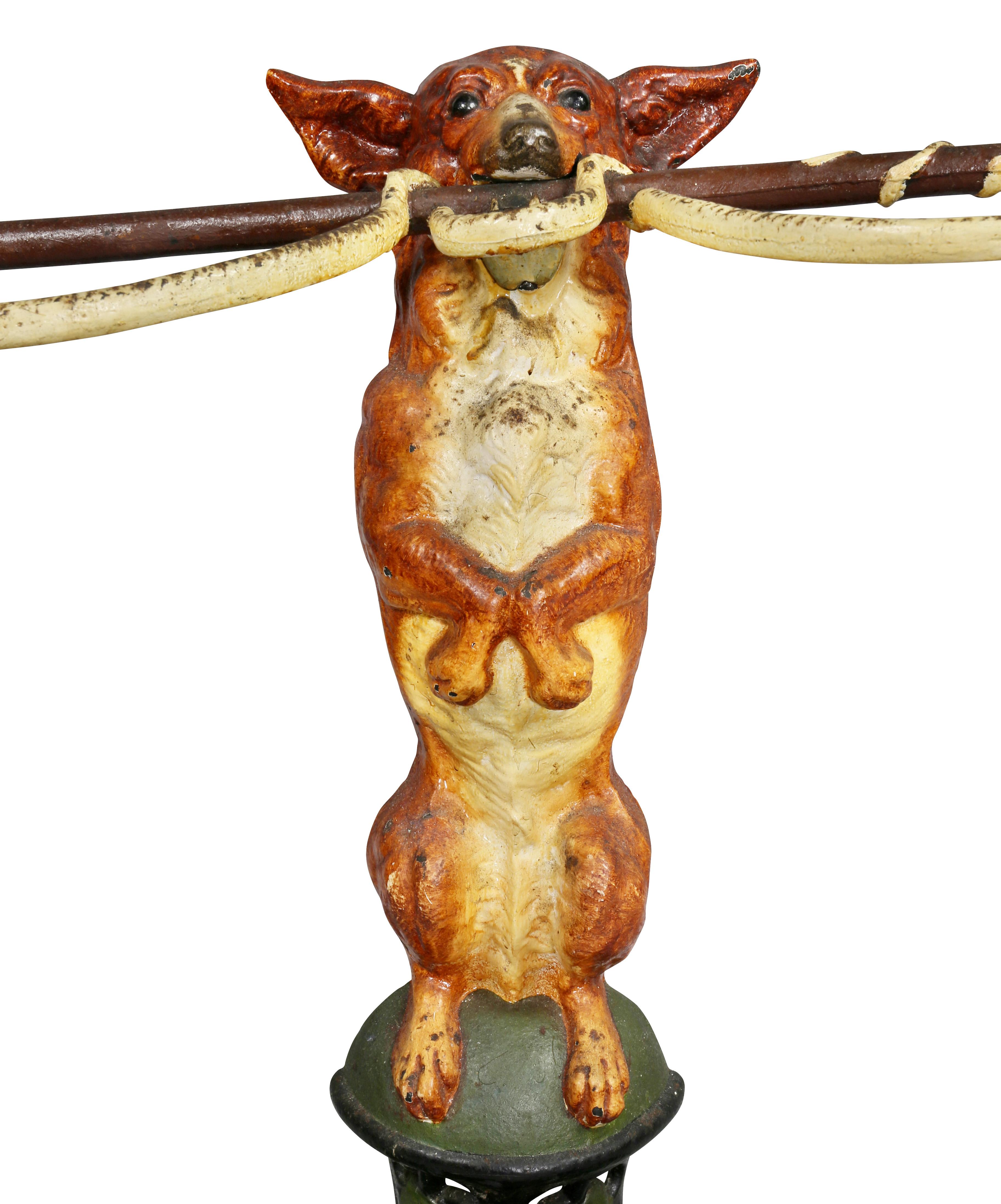 English Victorian Painted Cast Iron Figural Umbrella Stand