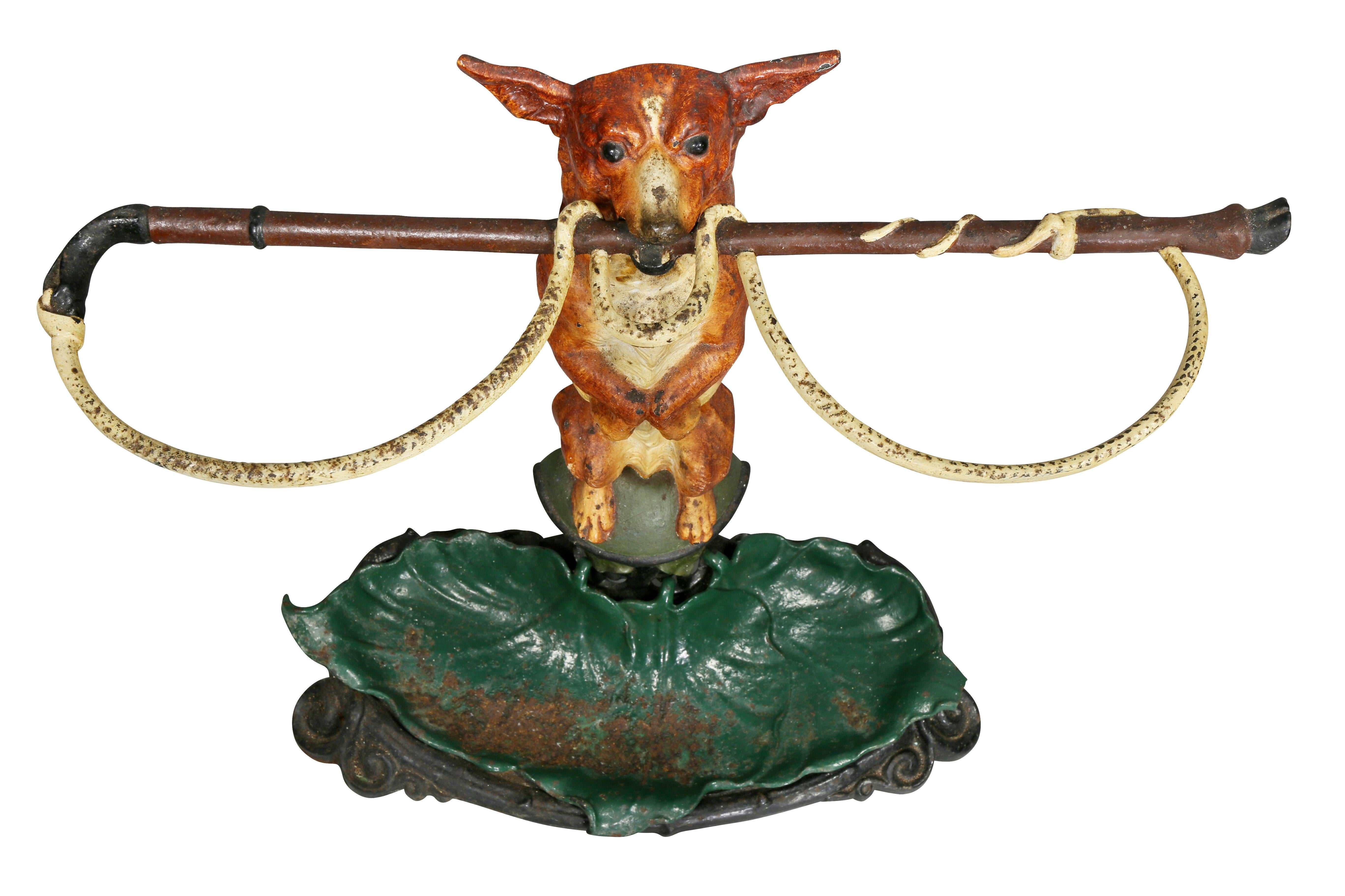 Victorian Painted Cast Iron Figural Umbrella Stand 1