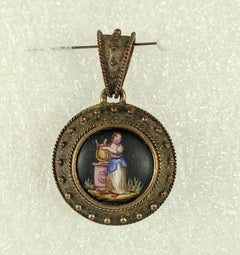 Victorian Painted Etruscan Locket