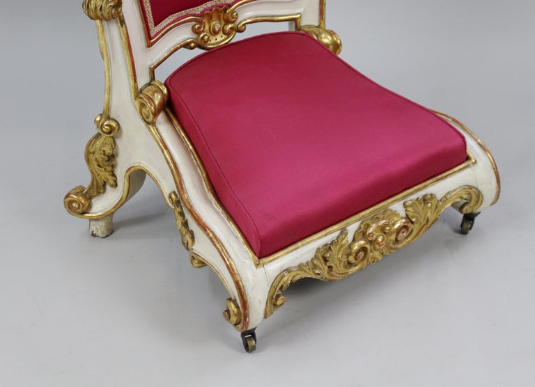 Victorian Painted and Gilt Carved Wood Prie Dieu Prayer Stool For Sale ...