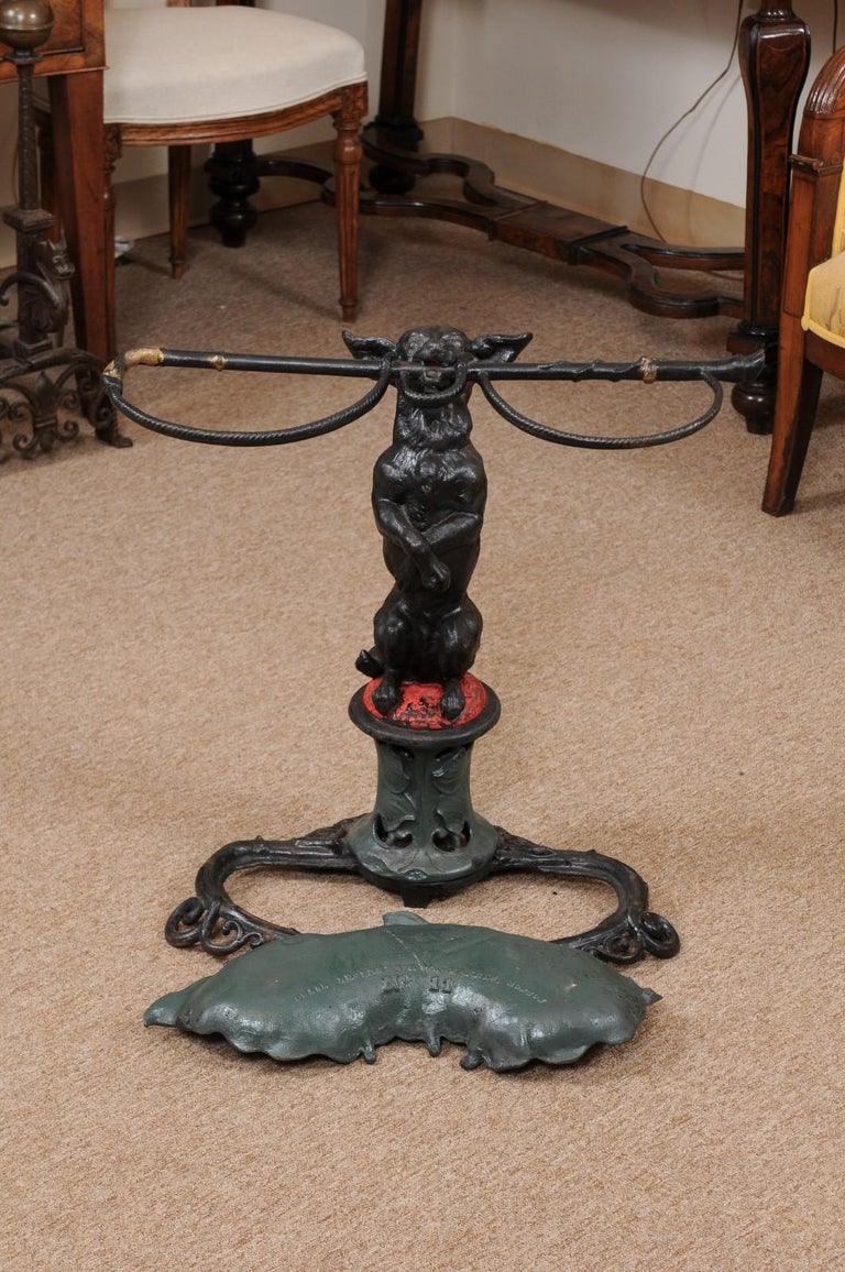 Victorian Painted Iron Umbrella Stand with Dog Stamped "Chase Brothers
