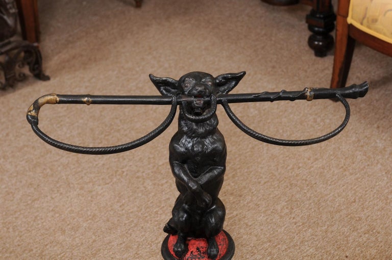 Victorian Painted Iron Umbrella Stand with Dog Stamped "Chase Brothers