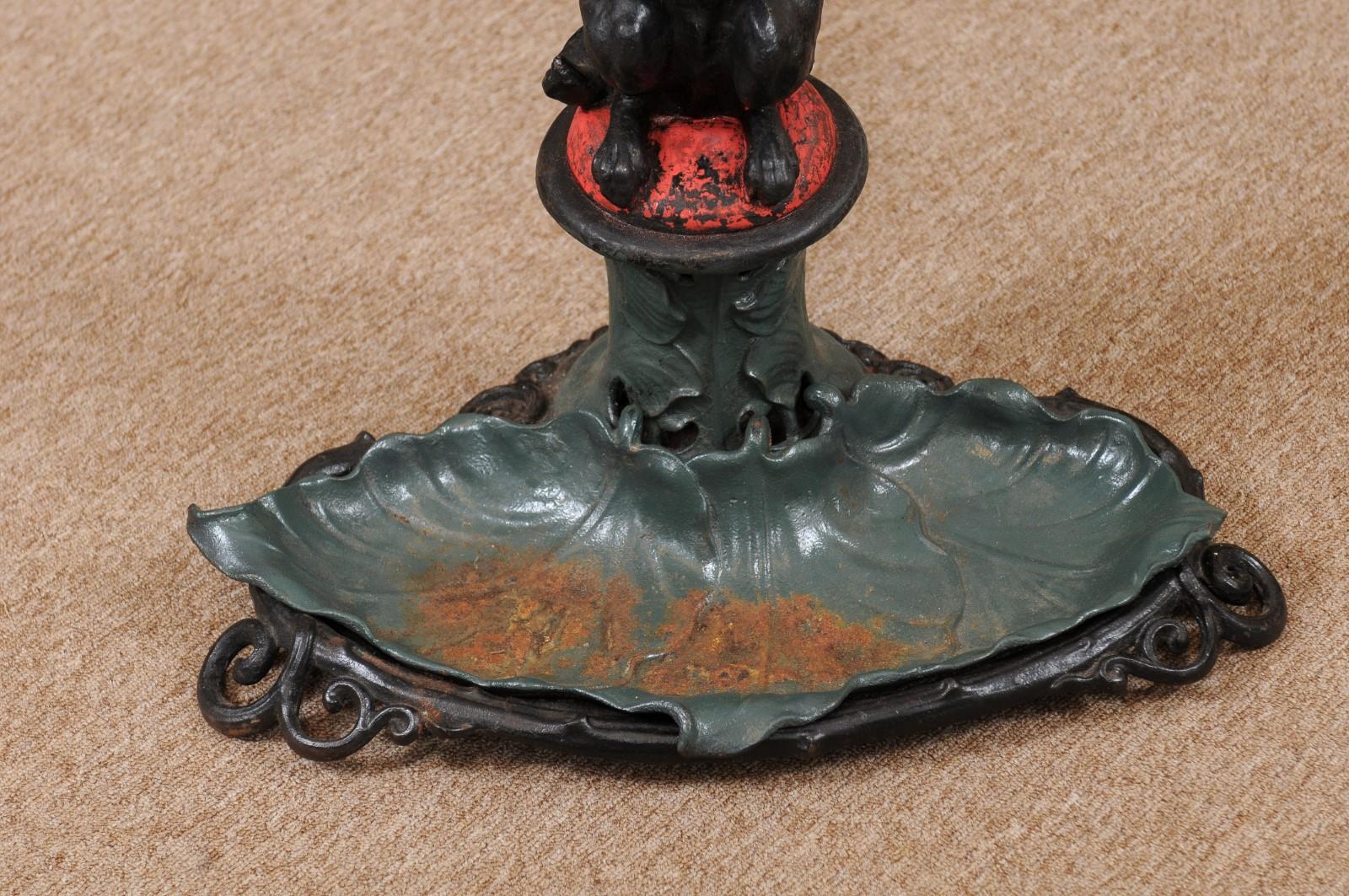 Victorian Painted Iron Umbrella Stand with Dog Stamped 