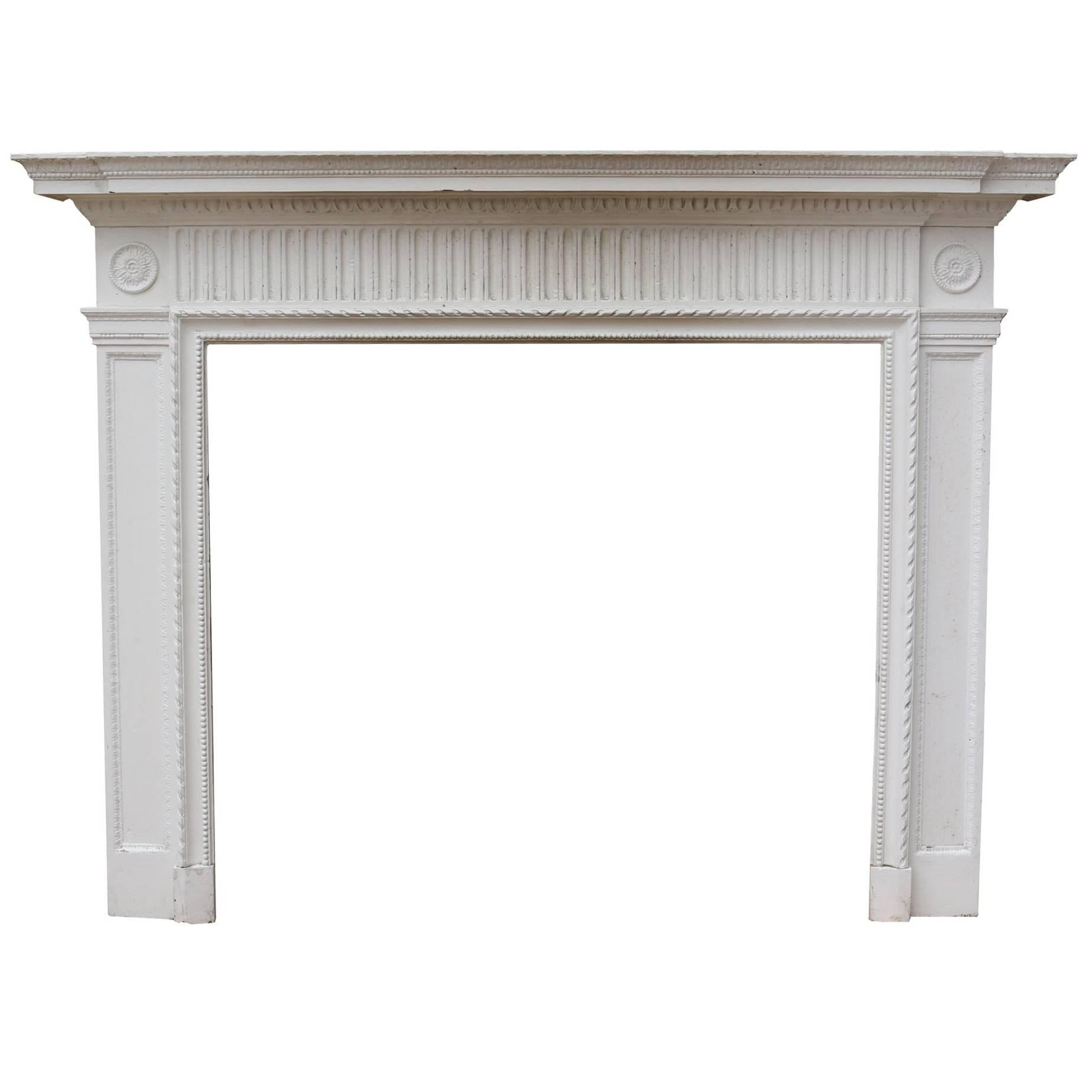 Victorian Painted Pine and Gesso Fire Surround