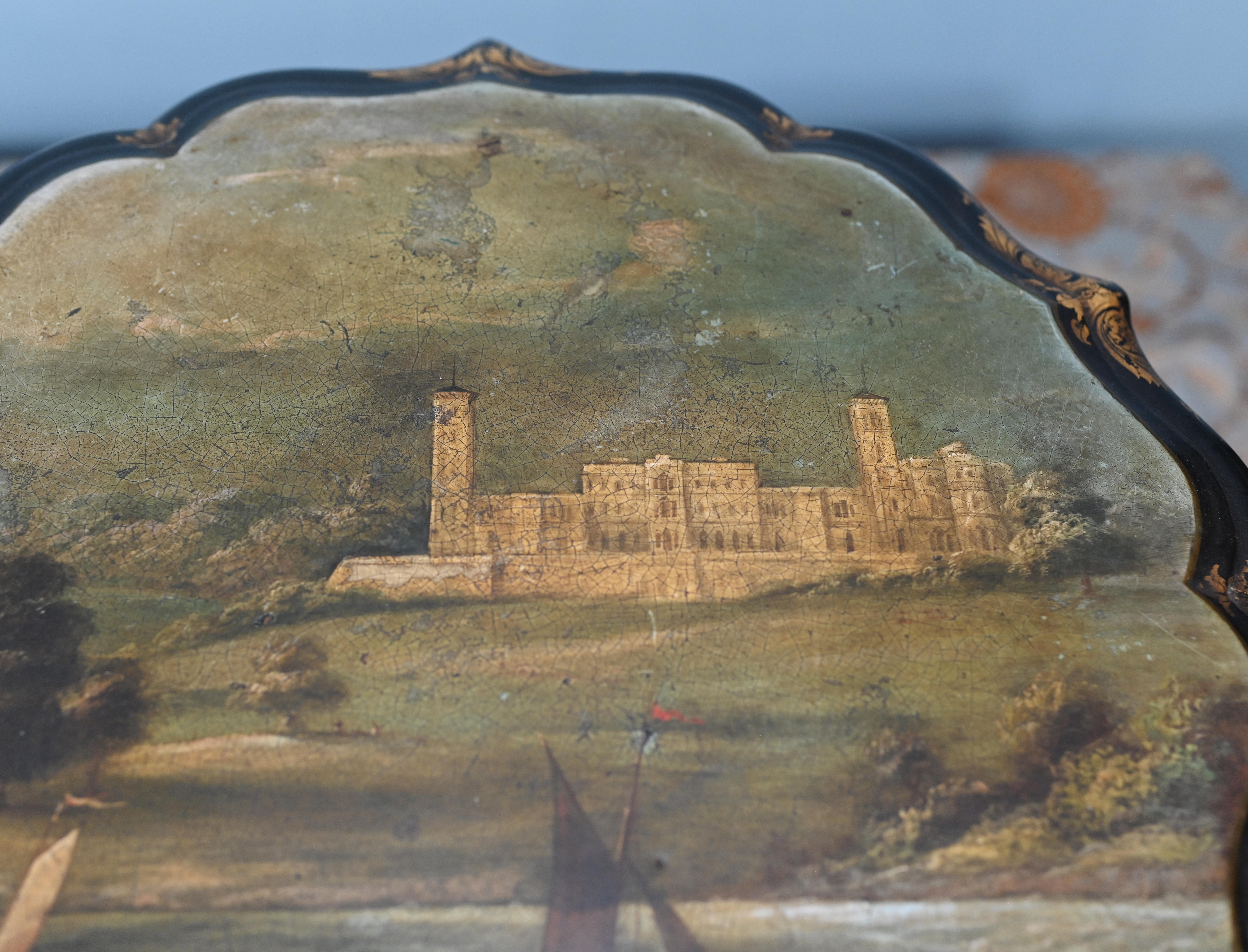 Giltwood Victorian Painted Side Table 1880 Osbourne House Queen Victoria For Sale