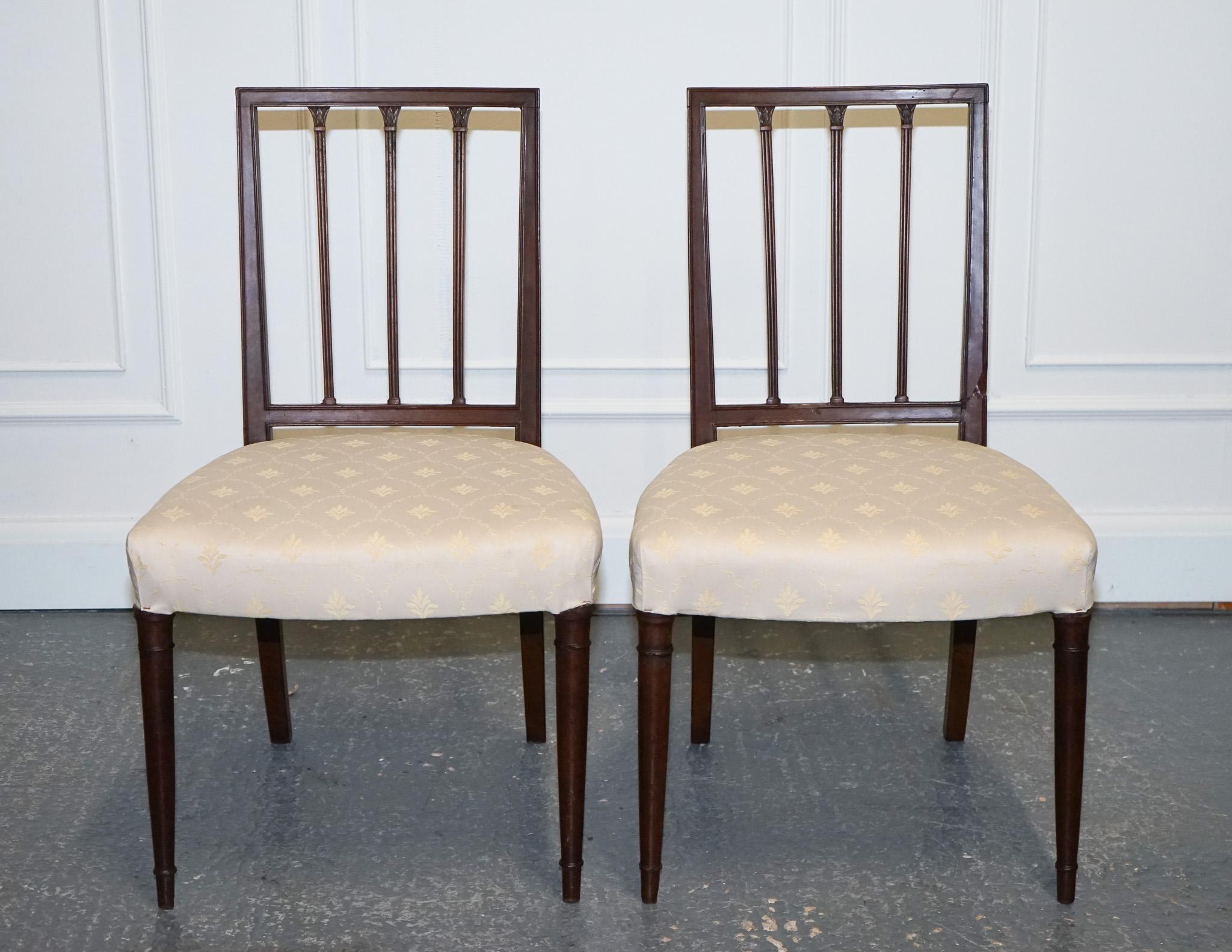 
We are delighted to offer for sale this Lovely Pair of Side Dining Chairs With Cream Upholstery.

A pair of Victorian side chairs with cream upholstery offers a touch of elegance and sophistication to any space. These chairs are characterised by
