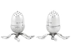 Antique Victorian Sterling Silver Acorn Peppers by Alexander Crichton