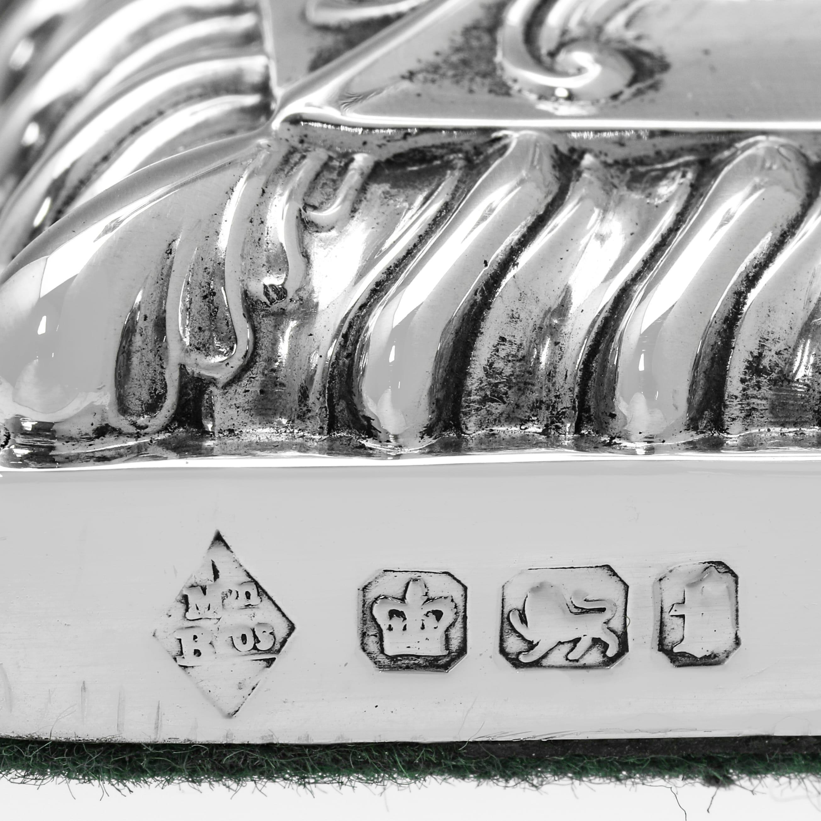 Sterling Silver Victorian pair of sterling silver candlesticks made by Mappin & Webb in 1898