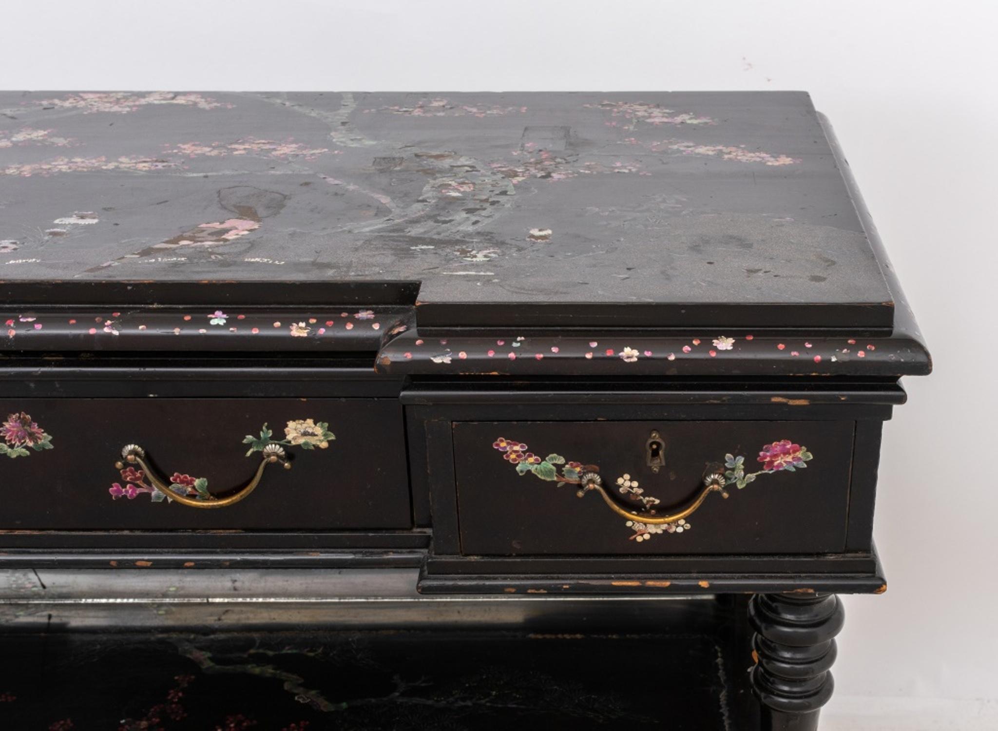 Wood Victorian Papier Mache and Japanese Lacquer Buffet For Sale