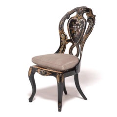 Viktorianischer Papiermachè-Stuhl mit Perlmutt-Intarsien