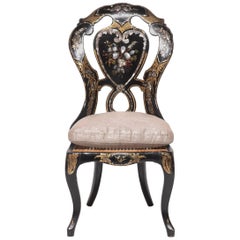 Victorian Papier Machè Chair with Mother-of-Pearl Inlay