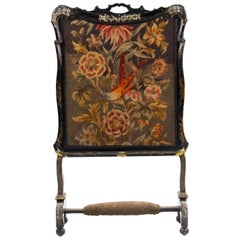 Victorian Papier-mâché Lacquered Fire Screen