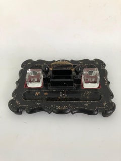 Victorian Papier-Mâché Pen and Ink Stand