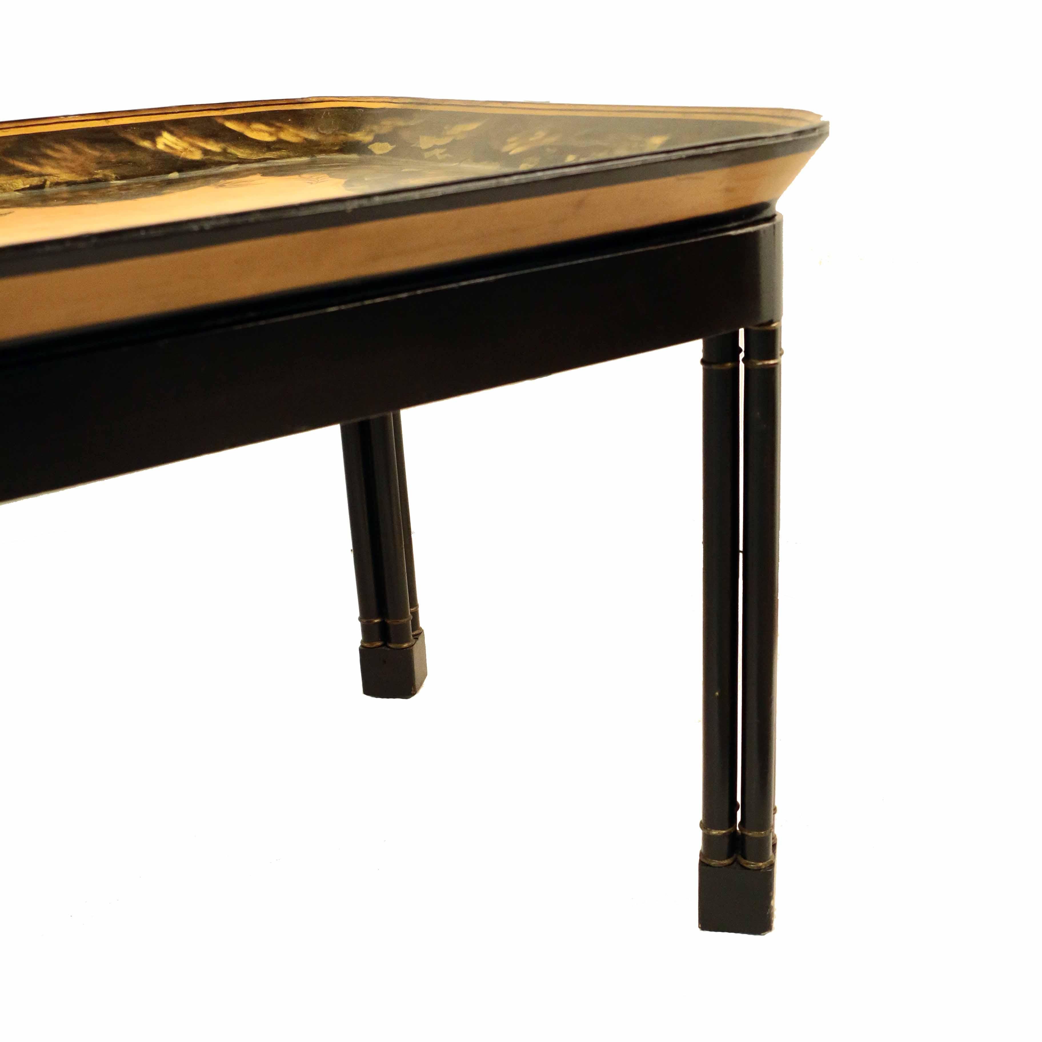 Victorian Papier Maché Tray on Stand For Sale 1