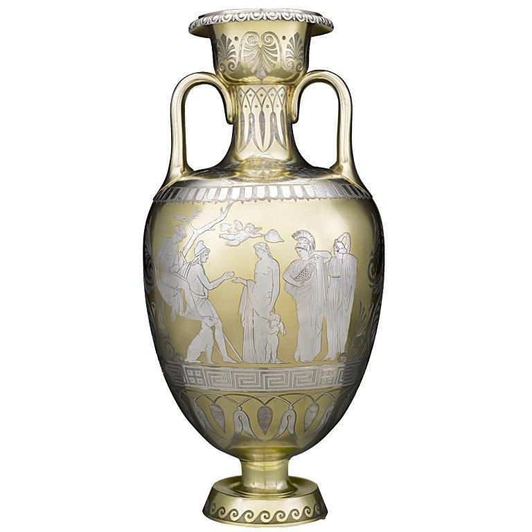 Vase victorien doré à la feuille par D & C Houle en vente