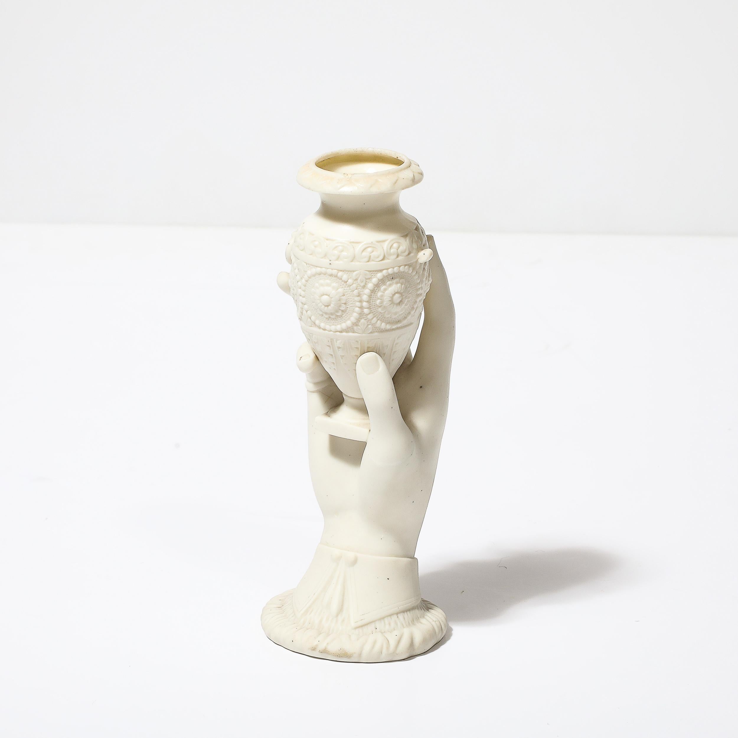Viktorianische skulpturale Parianische Porzellanvase aus Parian (19. Jahrhundert) im Angebot