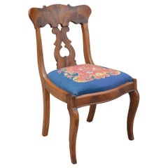 Victorian Parlor Chair with Needlepoint Seat