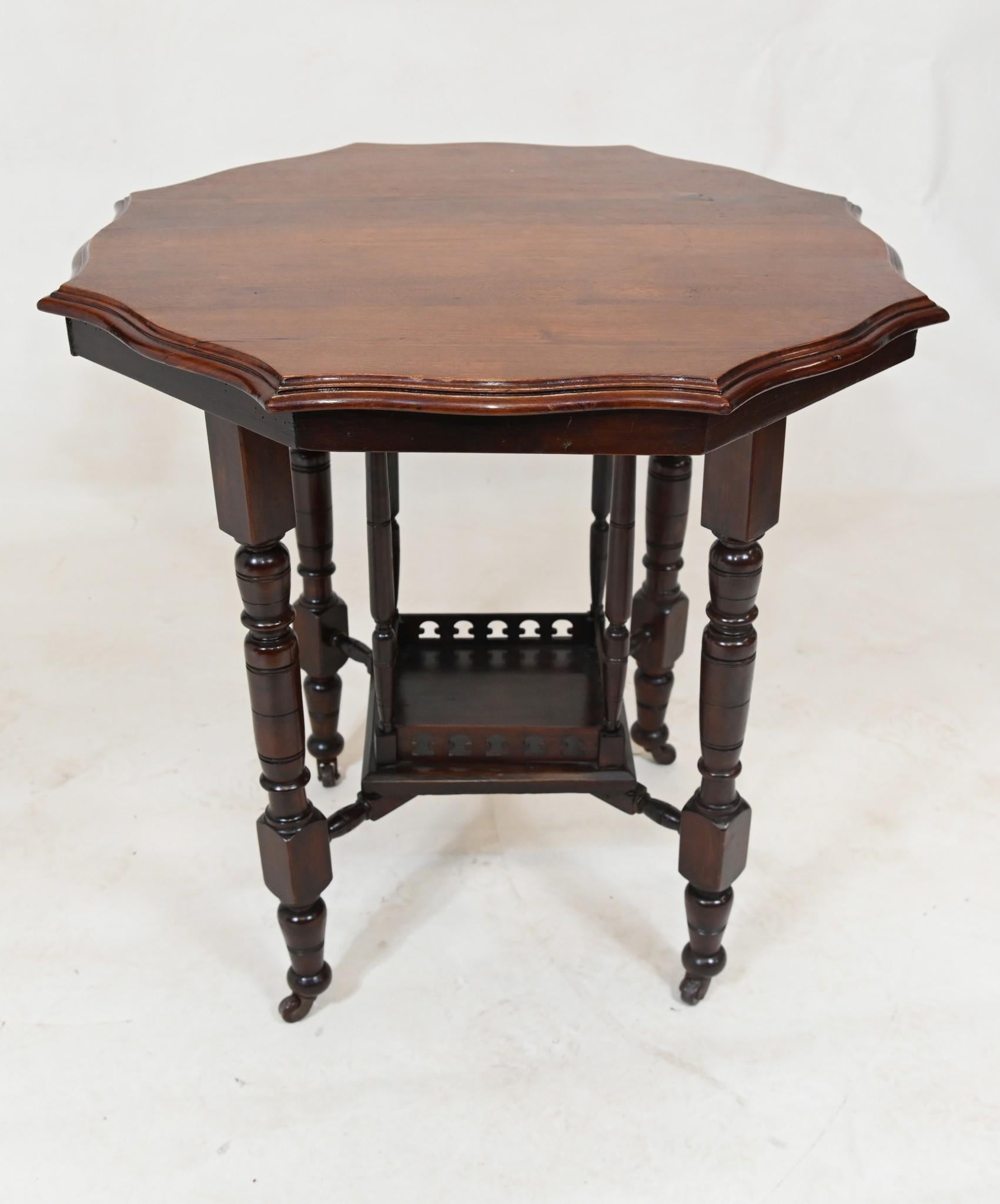 Victorian Parlour Table Shaped Side Table Mahogany 1890 For Sale 2