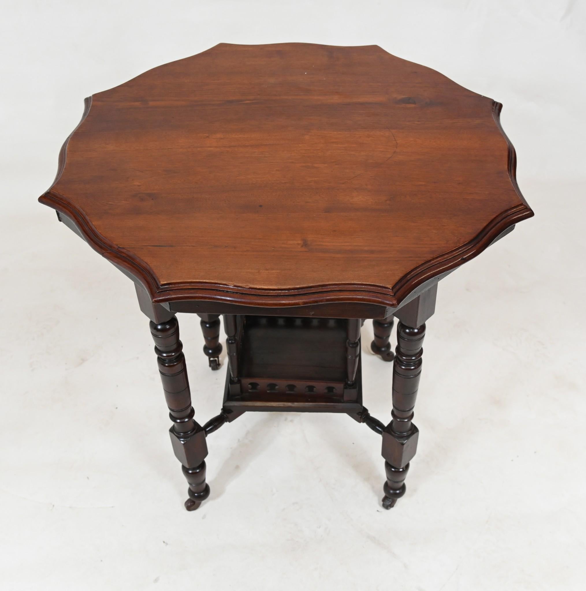Victorian Parlour Table Shaped Side Table Mahogany 1890 For Sale 3