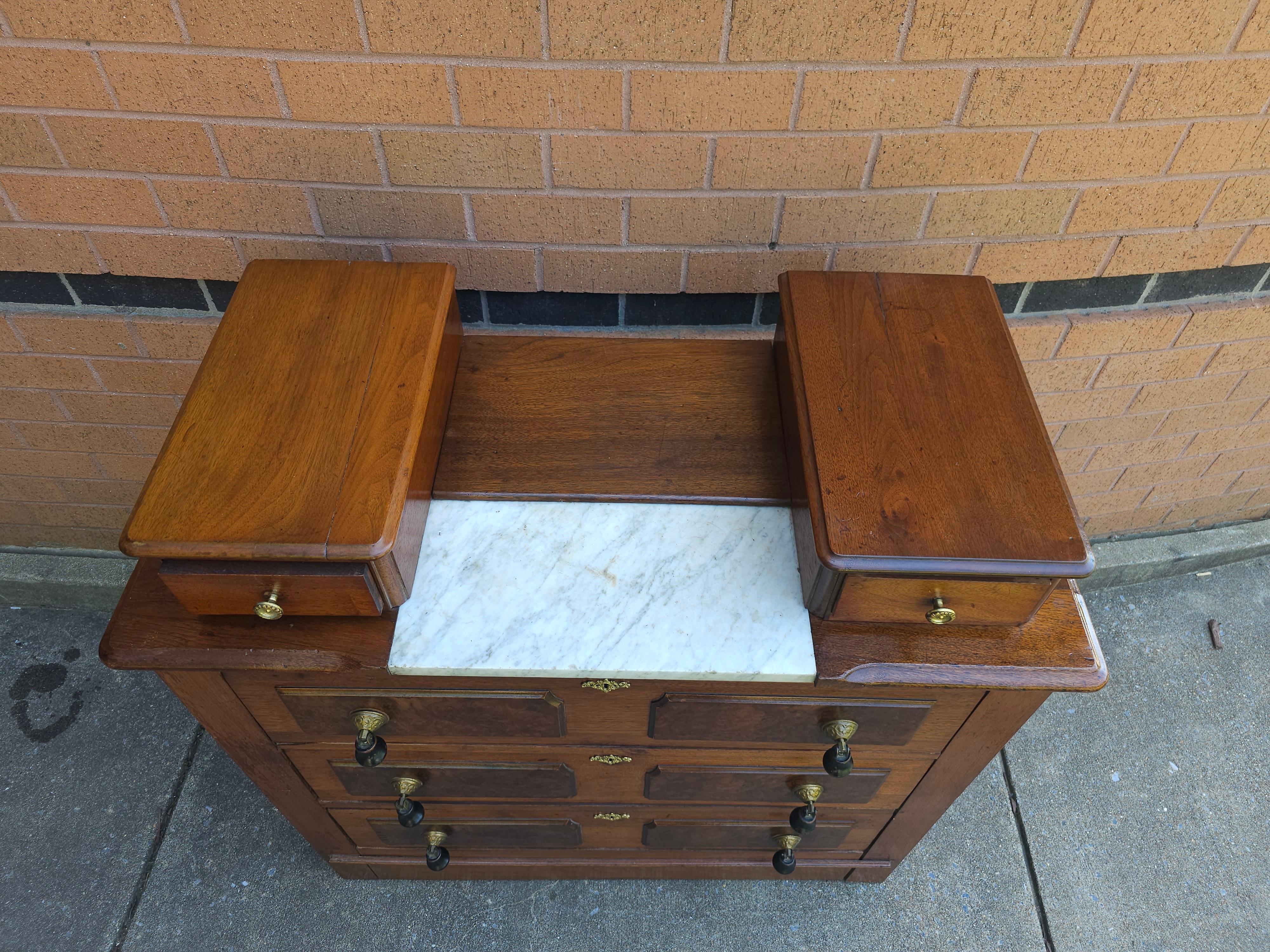 Victorian Partial Burled Mahogany Chest of Drawers For Sale 2