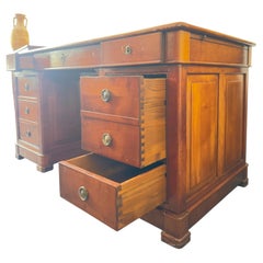 Victorian Partners Desk, English Antique, Dual Functionality, 1880