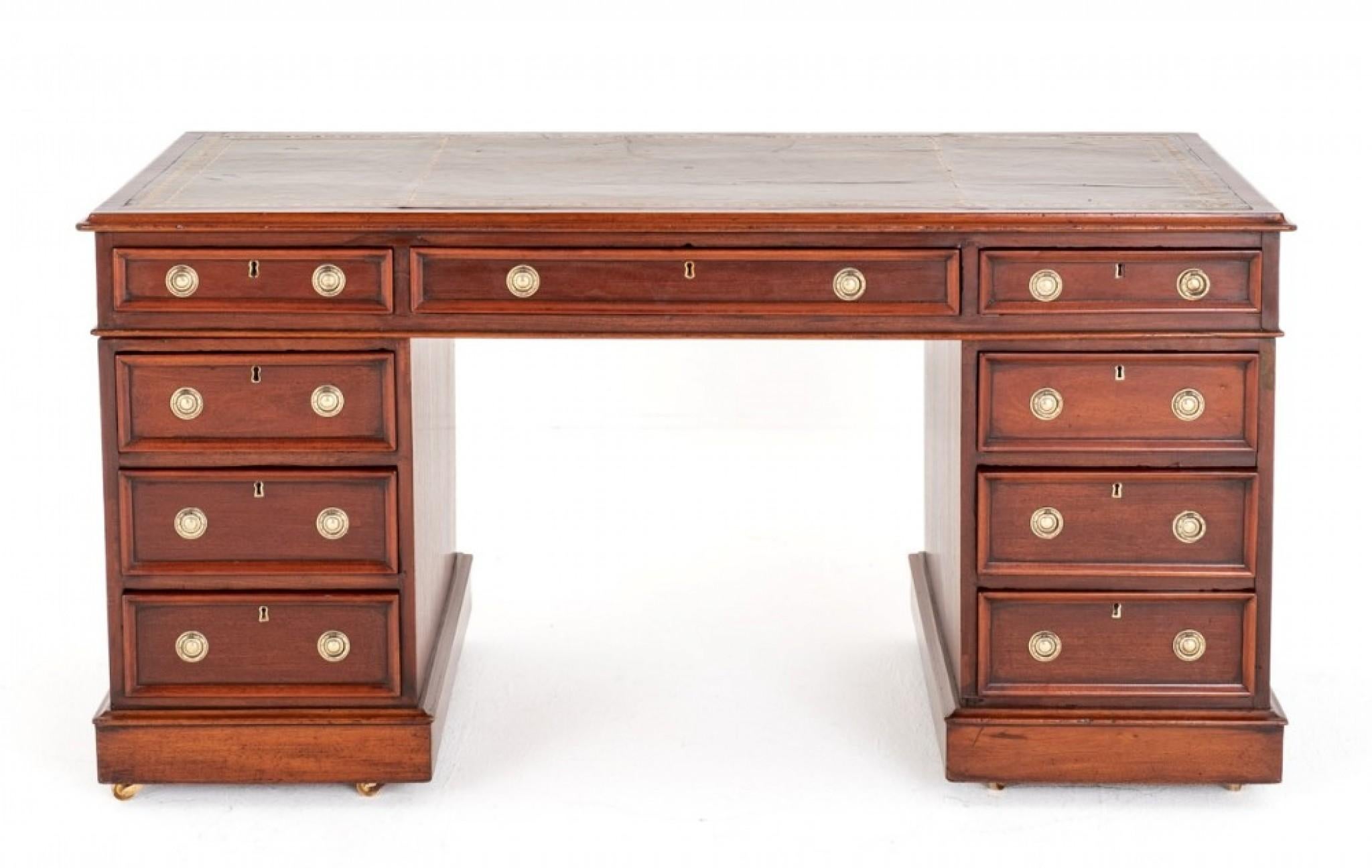 Viktorianischer Partnerschreibtisch Mahagoni Schreibtisch 1860 im Angebot 1