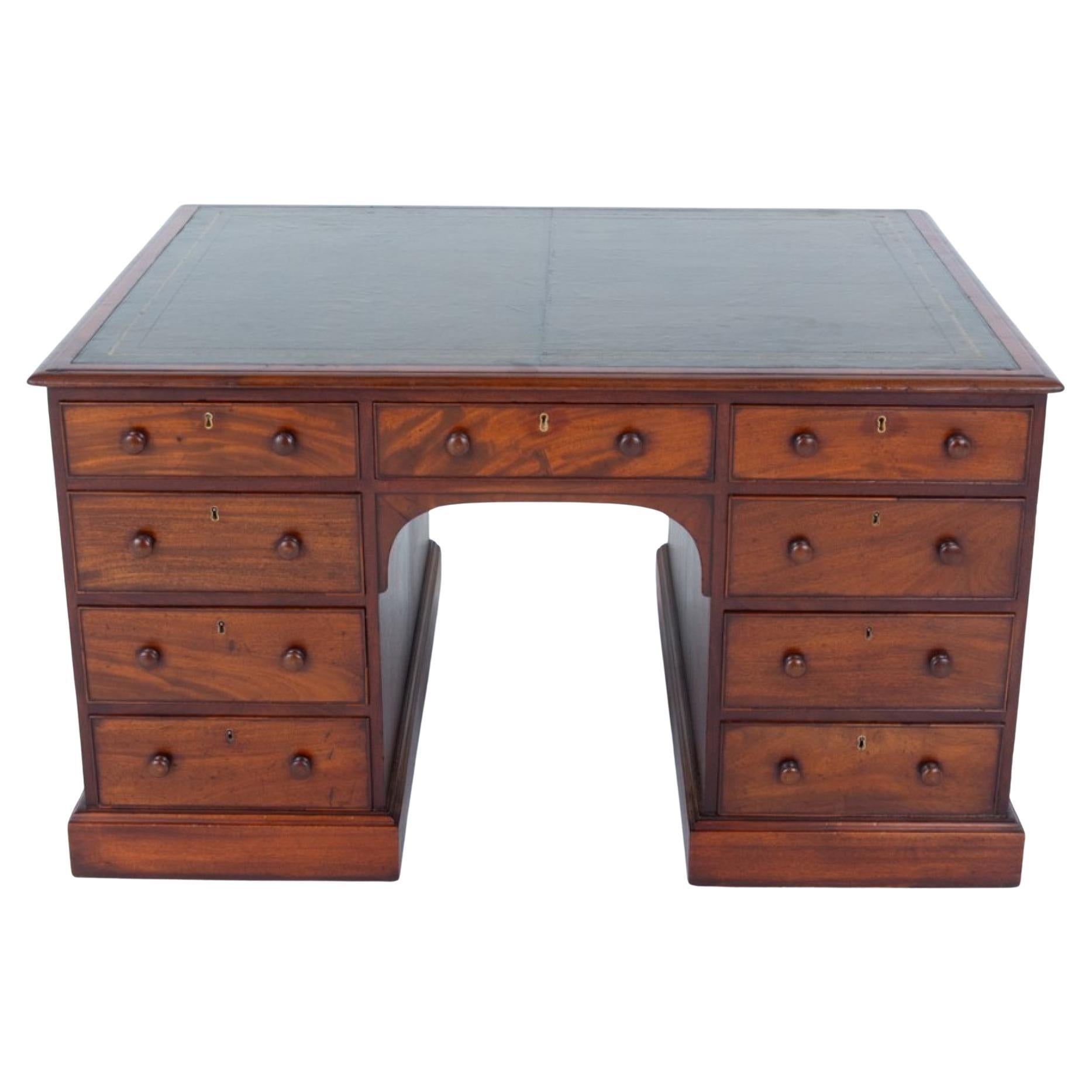 Victorian Partners Desk Mahogany Writing Table 1860