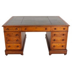 Victorian Partners Desk Oak Period 1860