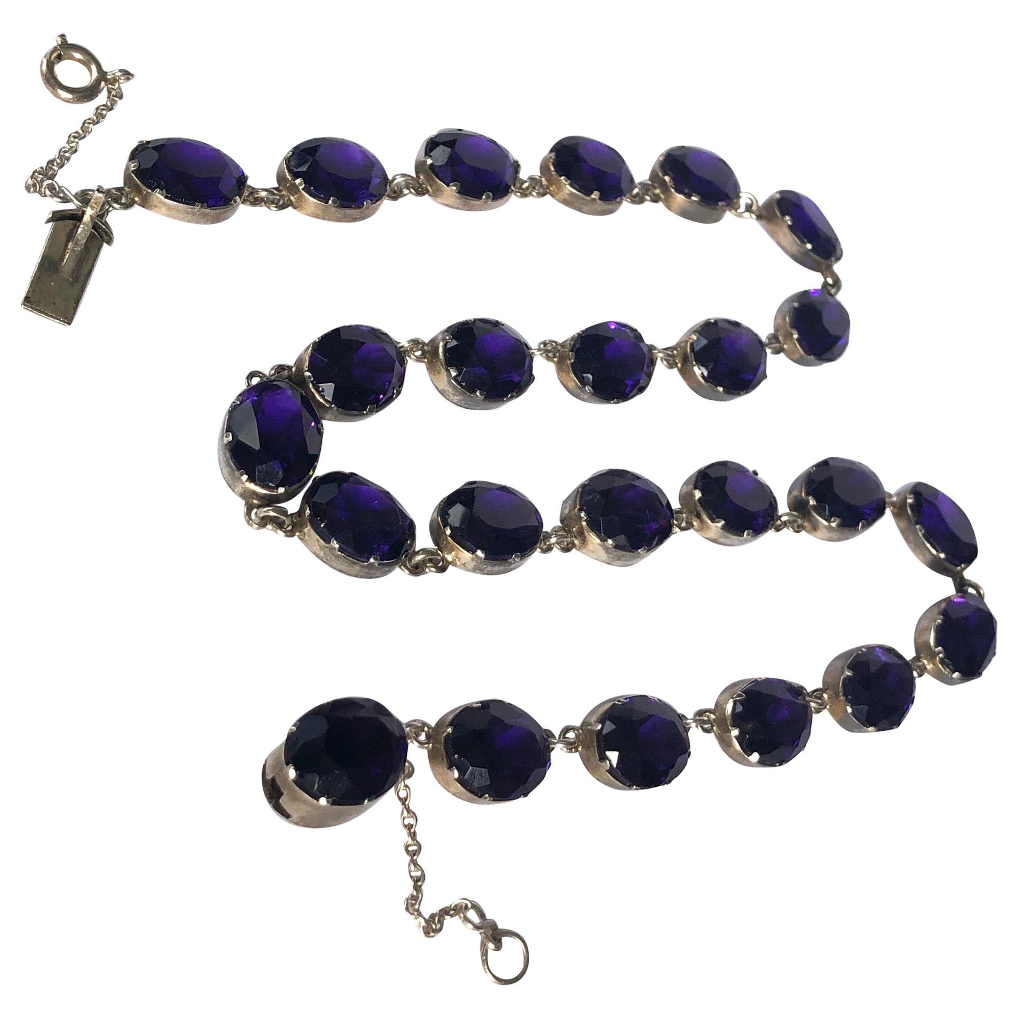 Victorian Paste and Silver Riviere