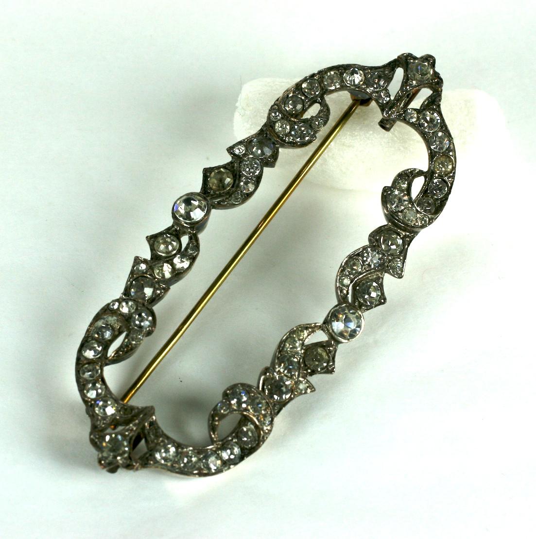 Late Victorian Victorian Paste Buckle Brooch For Sale