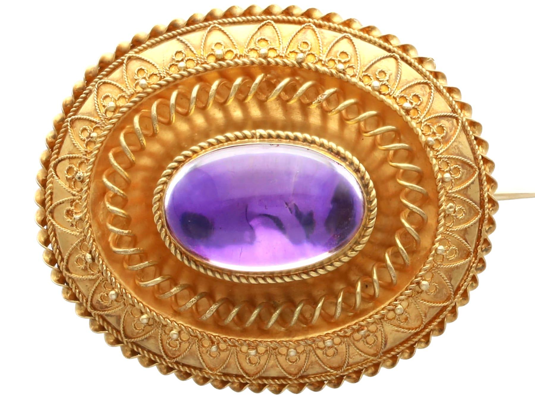 Victorian Paste Cabochon Foil and 15K Yellow Gold Brooch
