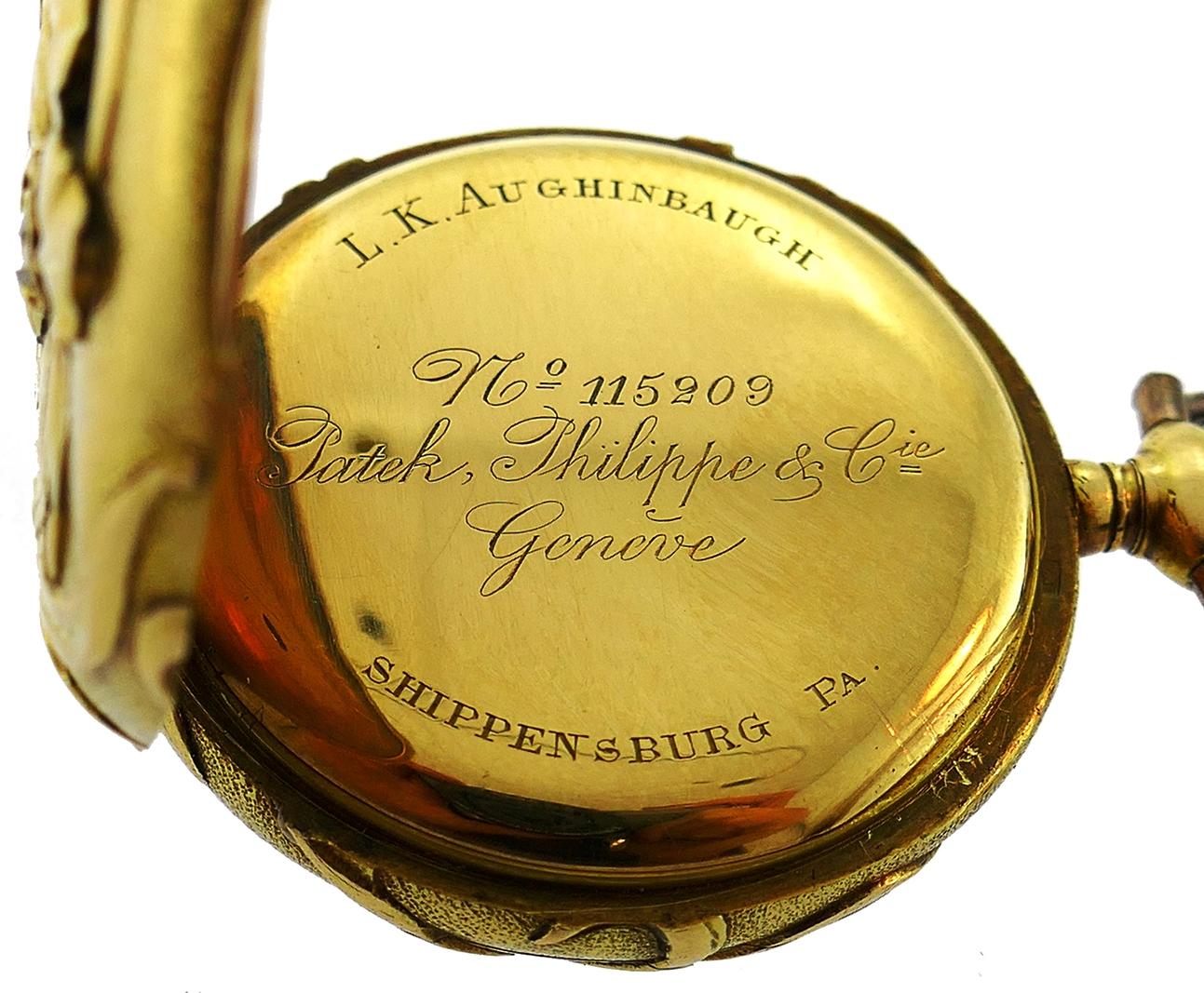 Rose Cut Victorian Patek Philippe Gold Lapel Watch Pocket For Sale