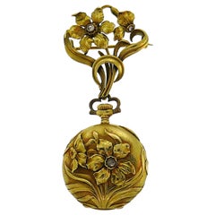 Antique Victorian Patek Philippe Gold Lapel Watch Pocket