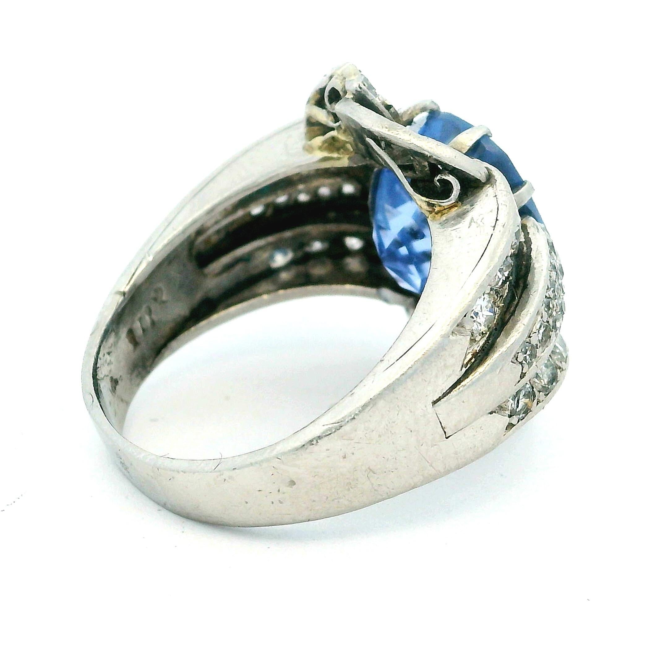 Victorian Paul Matthews Natürlicher Ceylon Saphir & Diamant Ring, GIA zertifiziert Damen im Angebot