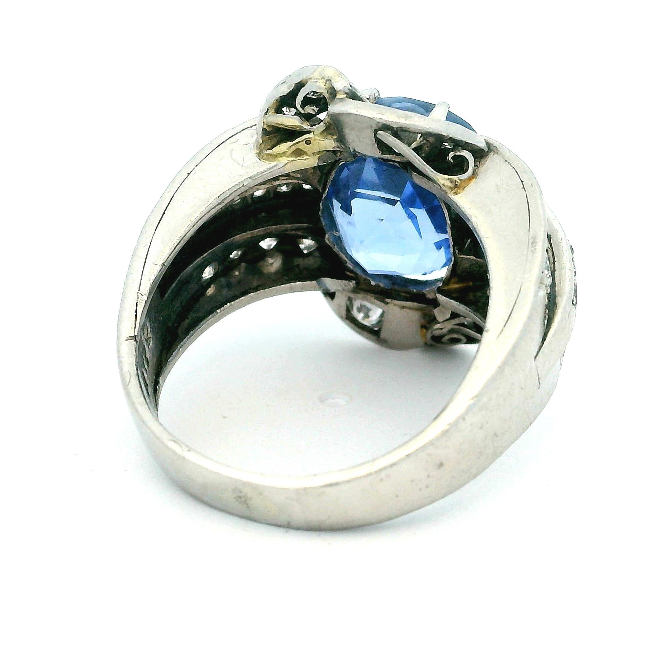 Victorian Paul Matthews Natürlicher Ceylon Saphir & Diamant Ring, GIA zertifiziert im Angebot 1