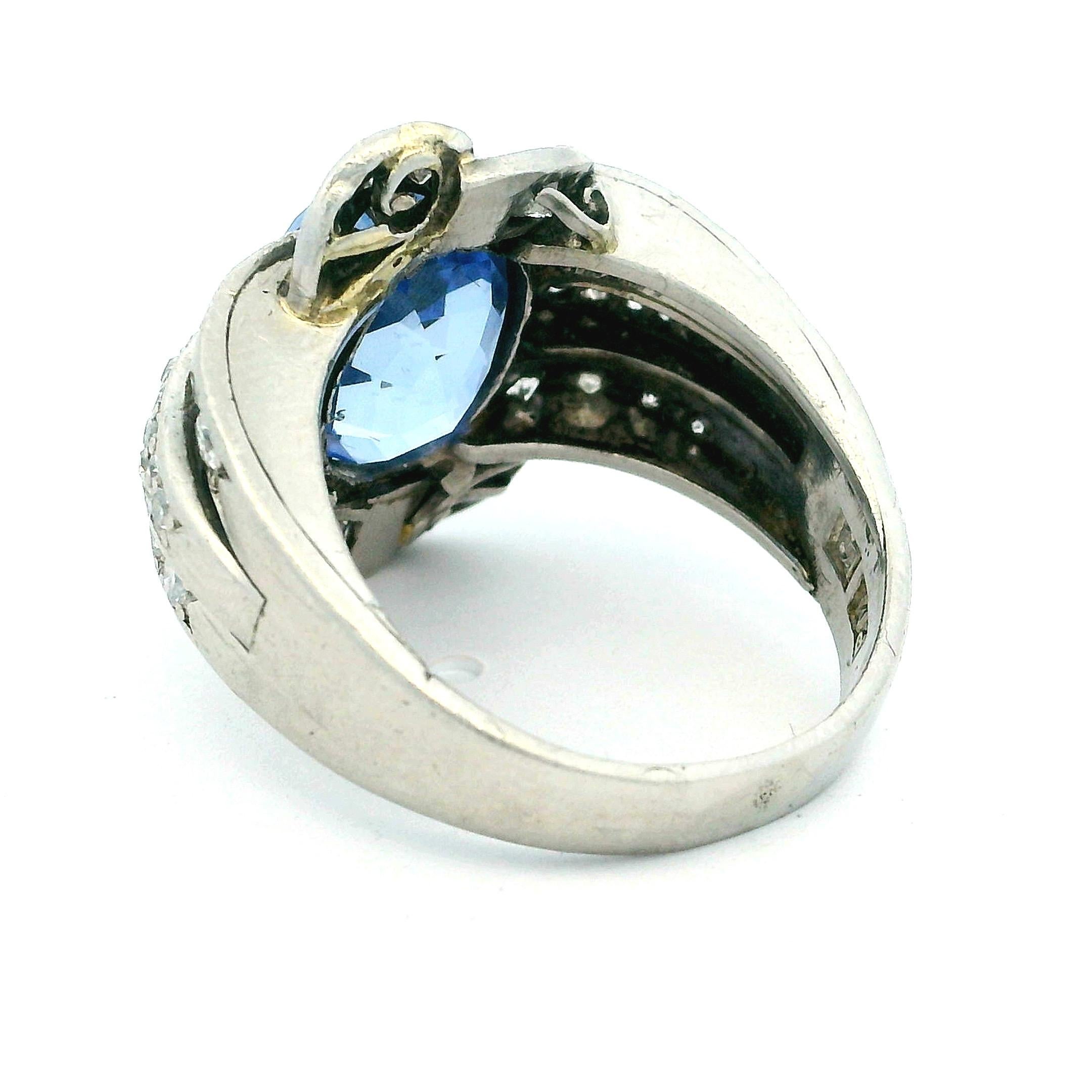 Victorian Paul Matthews Natürlicher Ceylon Saphir & Diamant Ring, GIA zertifiziert im Angebot 2
