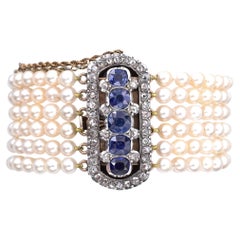 Victorian peals, sapphire and diamond bracelet.