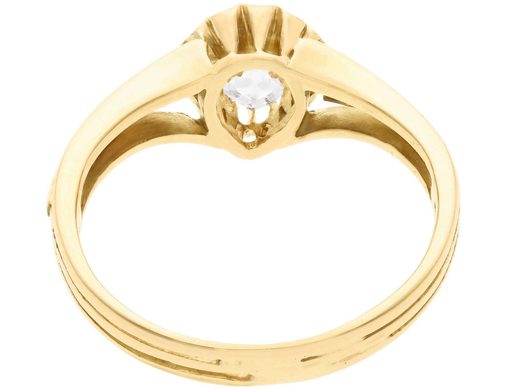 Antique Victorian Pear Cut Diamond and Yellow Gold Solitaire Engagement Ring In Excellent Condition For Sale In Jesmond, Newcastle Upon Tyne