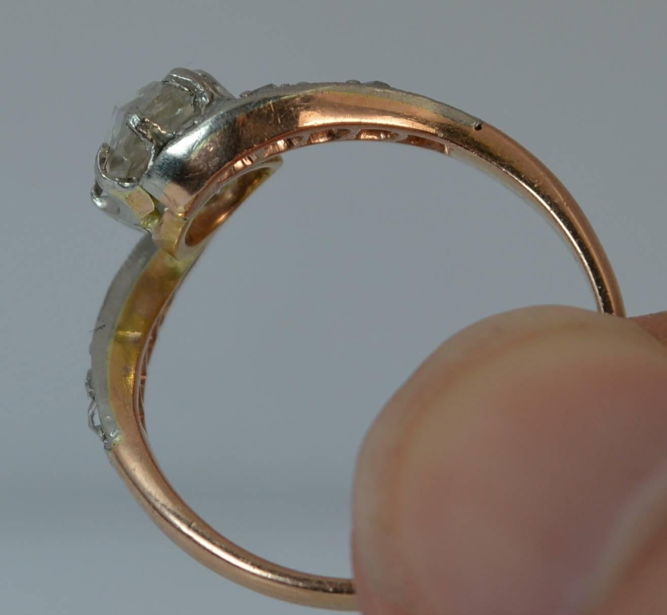 Women's Victorian Pear Rose Cut Diamond 18 Carat Rose Gold French Ring