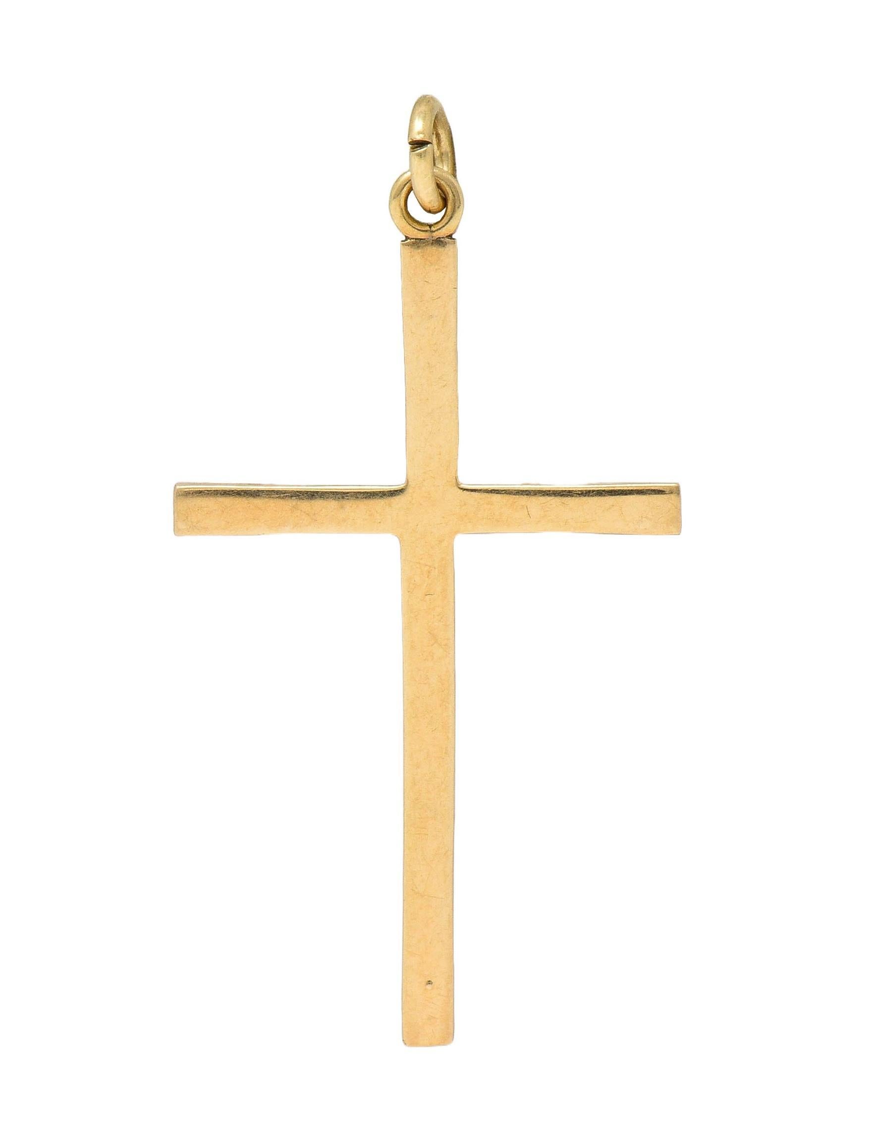 Bead Victorian Pearl 14 Karat Yellow Gold Antique Cross Pendant
