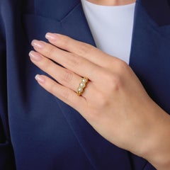 Victorian pearl 14k yellow gold ring