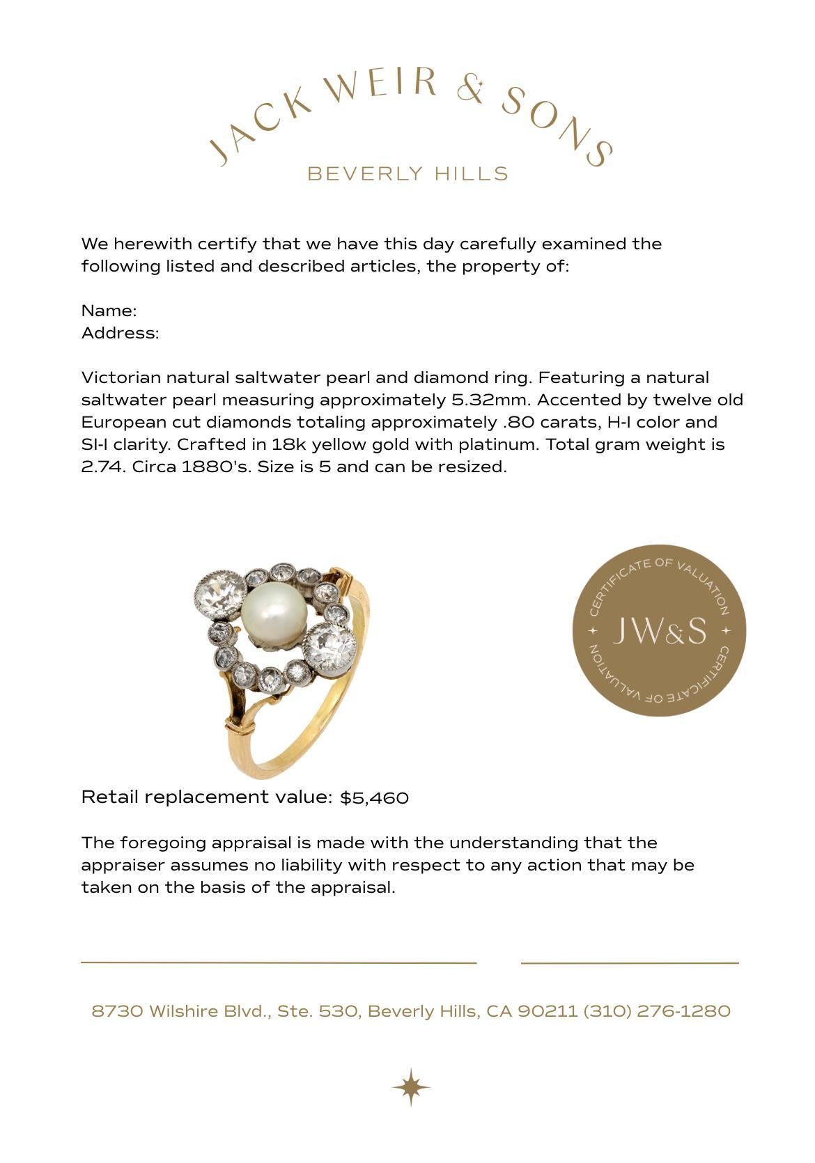 Victorian pearl and diamond 18k yellow gold and platinum navette ring In condizioni buone in vendita a Beverly Hills, CA